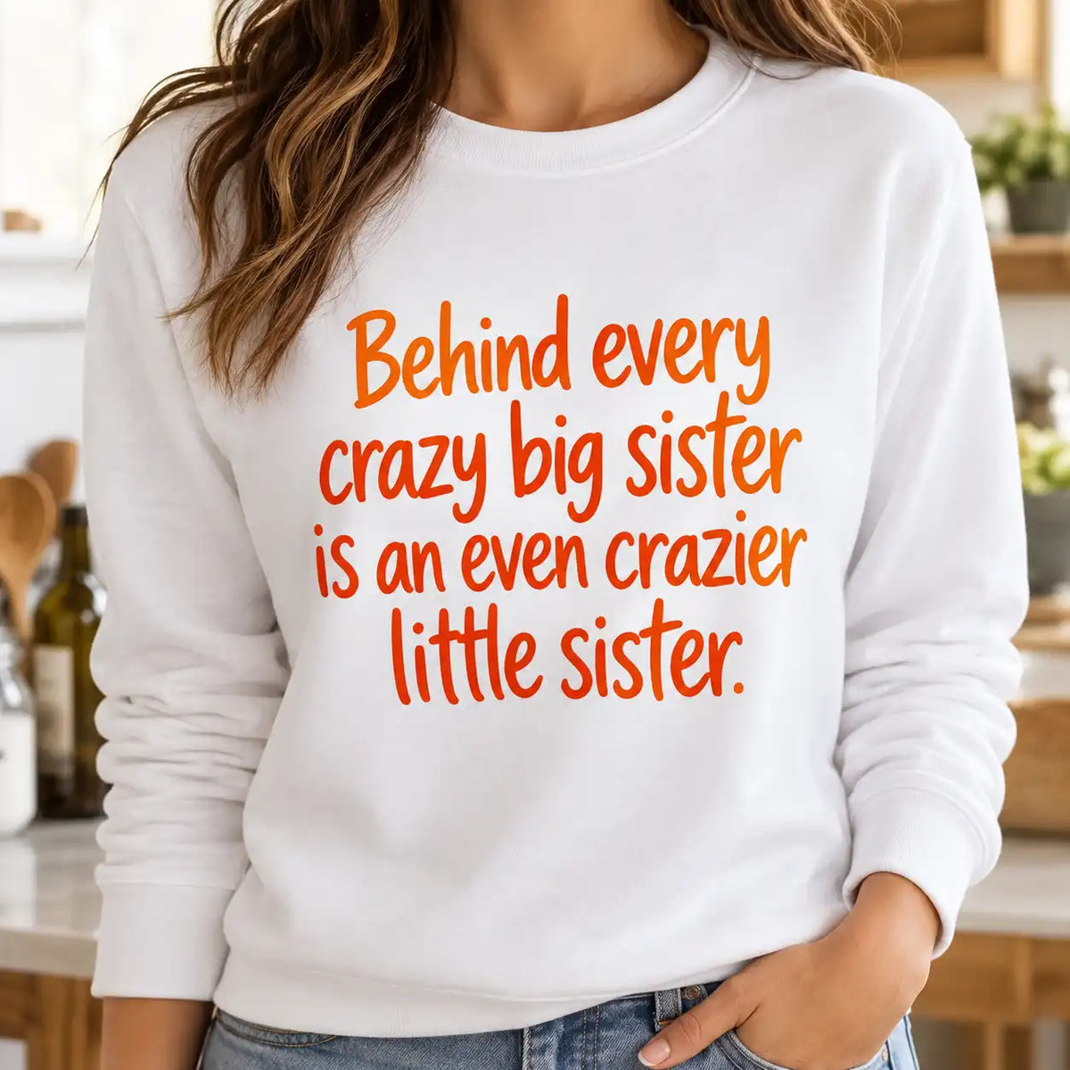 Funny Big Sister T-Shirt, Crazy Big Sister Crazy Little Sister Quote Tee, Sister Gift, Sibling Humor Shirt