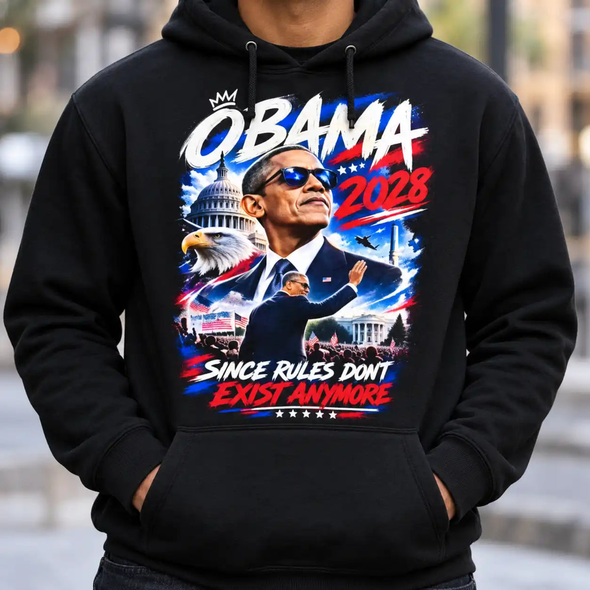 Funny Political Obama 2028 T-Shirt, Patriotic President Graphic Tee, Retro Presidential Humor Shirt
