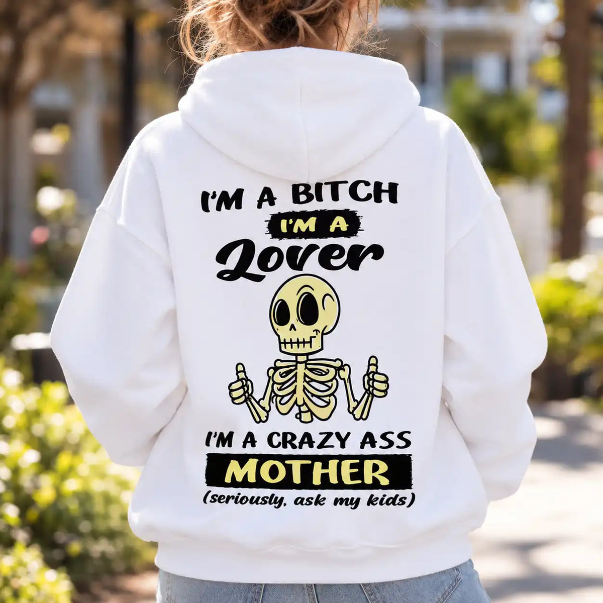 Funny Mom T-Shirt, Crazy Mom Skeleton Graphic Tee, Lover & Mother Funny Shirt, Sassy Mom Gift