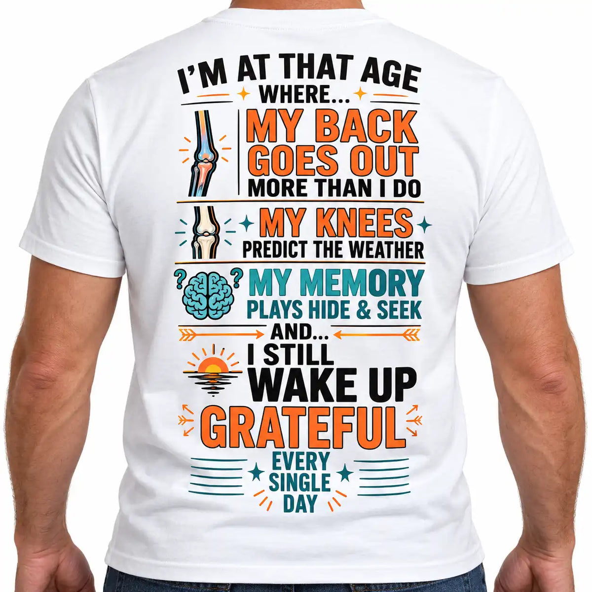 Funny Aging T-Shirt, My Back Goes Out More Than I Do, Middle Age Humor Shirt, Dad Joke Tee