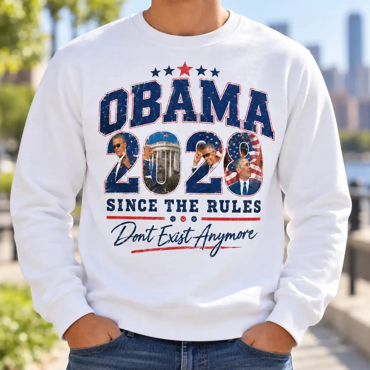 Obama 2028 T-Shirt, Funny Political Retro Graphic Tee, Vintage Presidential Shirt, Patriotic Style Casual Top