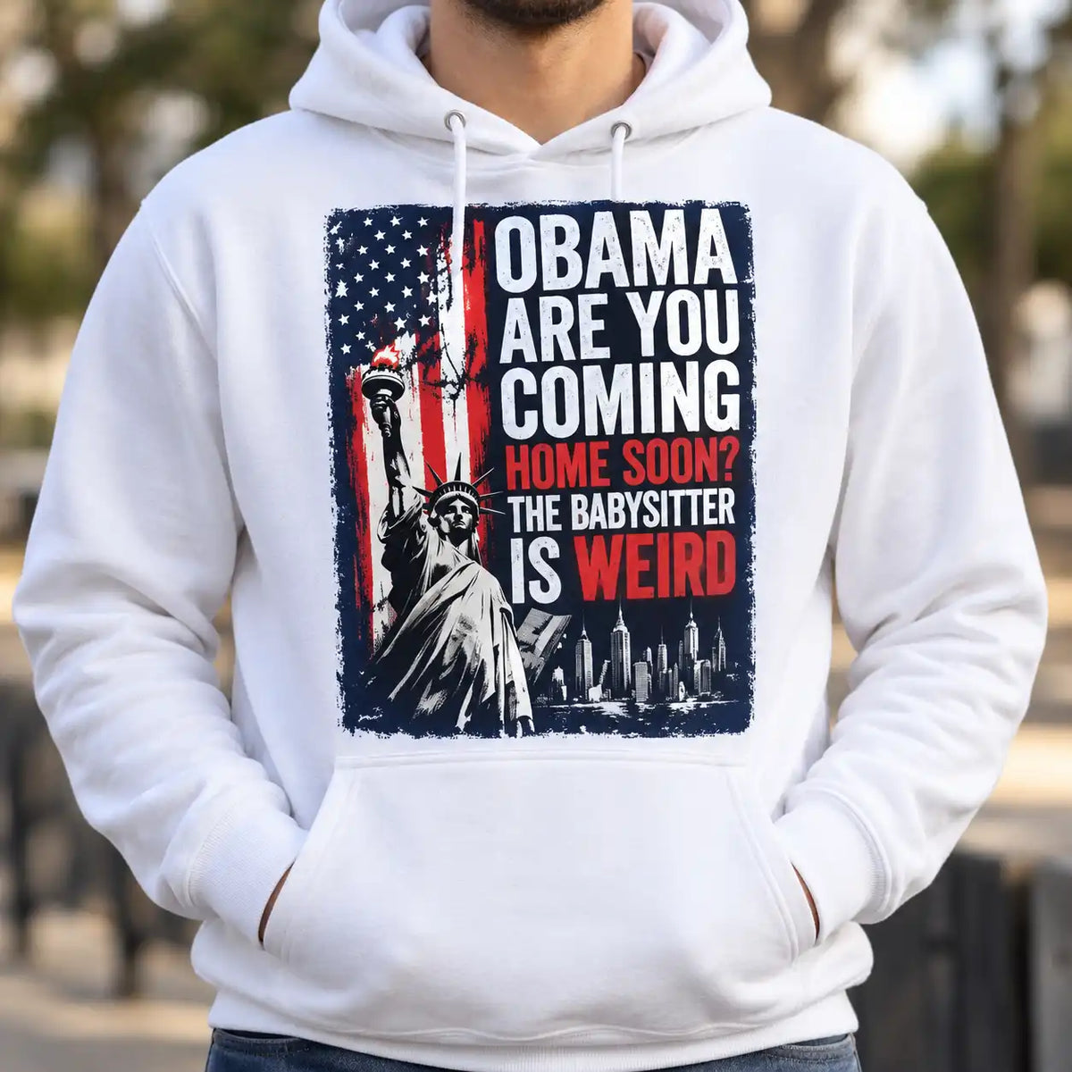 Obama Funny Graphic T-Shirt, Patriotic Statue of Liberty Tee, Retro Political Humor Shirt, Bold Casual Gift