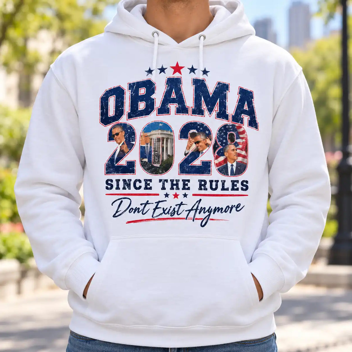 Obama 2028 T-Shirt, Funny Political Retro Graphic Tee, Vintage Presidential Shirt, Patriotic Style Casual Top