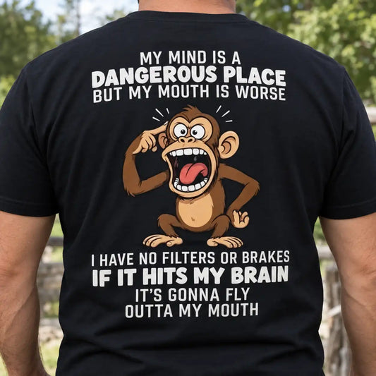 Funny Monkey T-Shirt, No Filter Humor Graphic Tee for Men