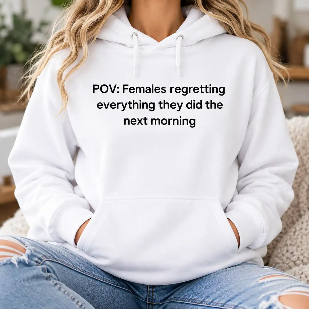 Funny POV T-Shirt for Women, Females Regretting Everything the Next Morning, Relatable Humor Tee