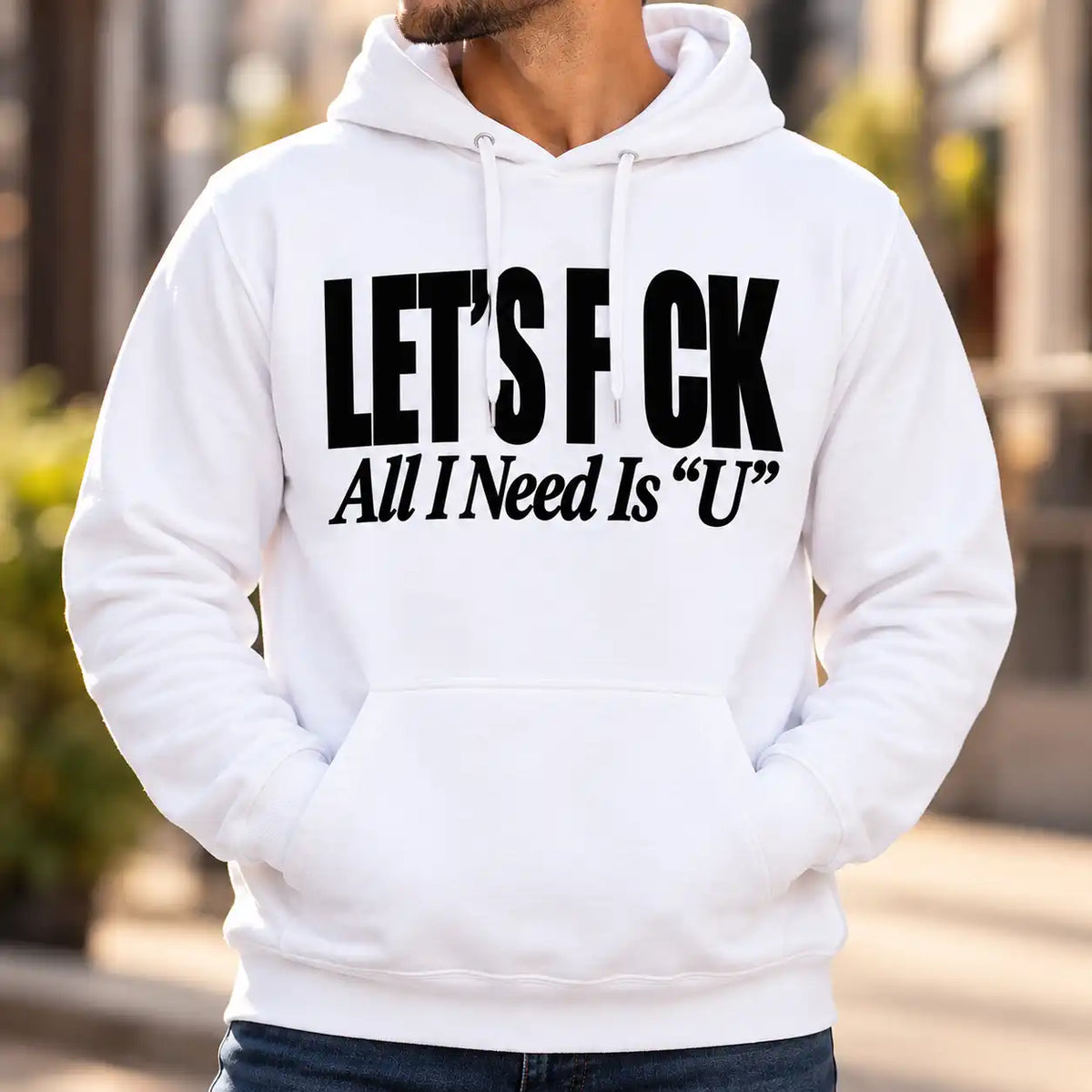 Let's Fck All I Need Is U Funny Adult Humor T-Shirt, Sarcastic Couple Quote Graphic Tee
