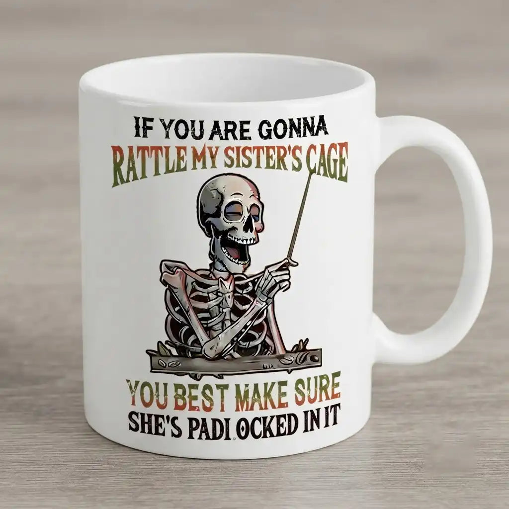 Funny Sister Mug, Protective Sister Gift, Sarcastic Sibling Coffee Cup, Funny Sister Gift