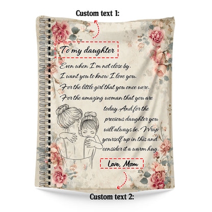 Netecom Personalized To My Daughter Blanket from Mom & Dad, Ultra Soft Warm Love Letter Throw Blanket for Couch, Bed or Sofa, Birthday Gift for Daughter, Present for Christmas or Graduation