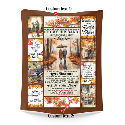 Netecom Personalized To My Husband Blanket from Wife, Romantic Love Letter Throw Blanket for Couch, Bed or Sofa, Birthday Gift for Husband, Wedding Anniversary or Valentine’s Day Present