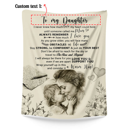 Netecom Personalized To My Daughter Blanket from Mom, Ultra Soft Warm Throw Blanket for Couch, Bed or Sofa, Birthday Gifts for Daughter, Present for Christmas, Graduation, Anniversary