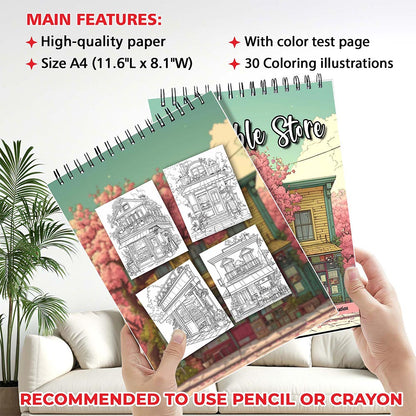 MOTAVYN Adorable Store Coloring Sheets for Adults