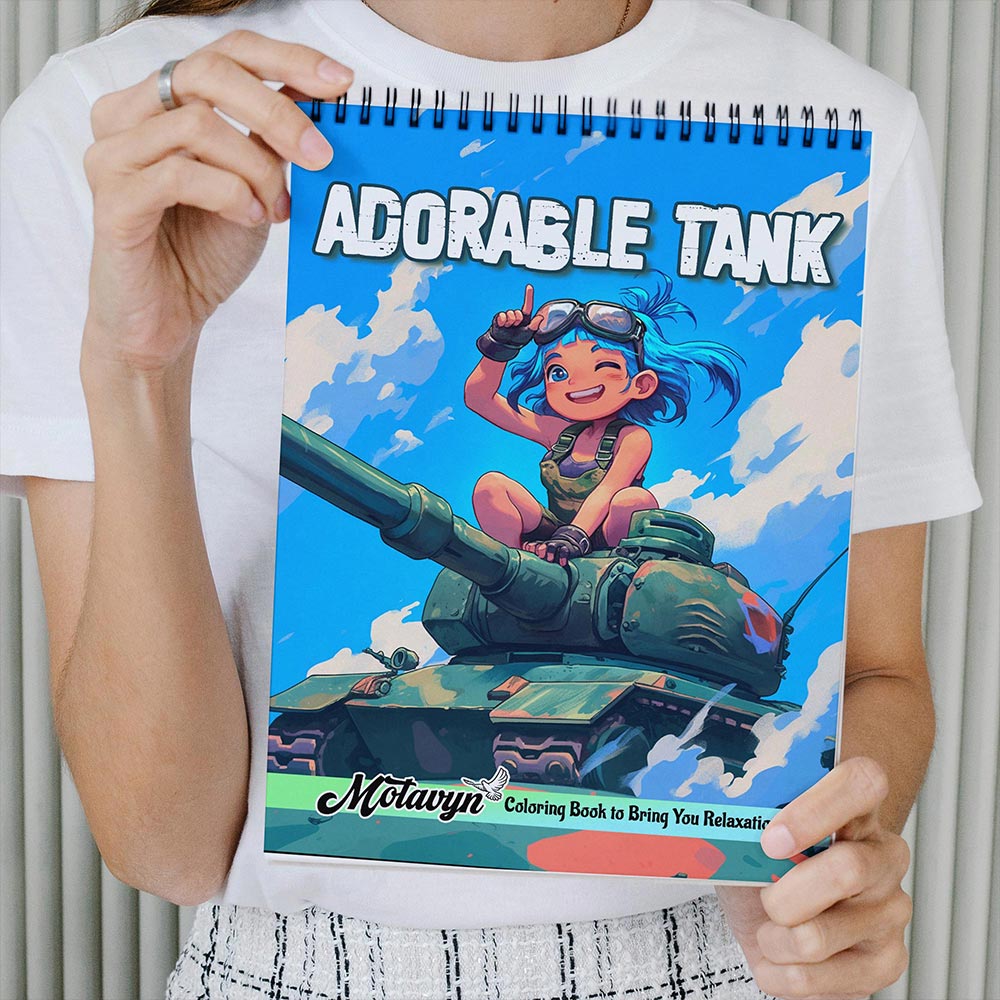 MOTAVYN Adorable Tank Coloring Book Spiral Bound for Adults
