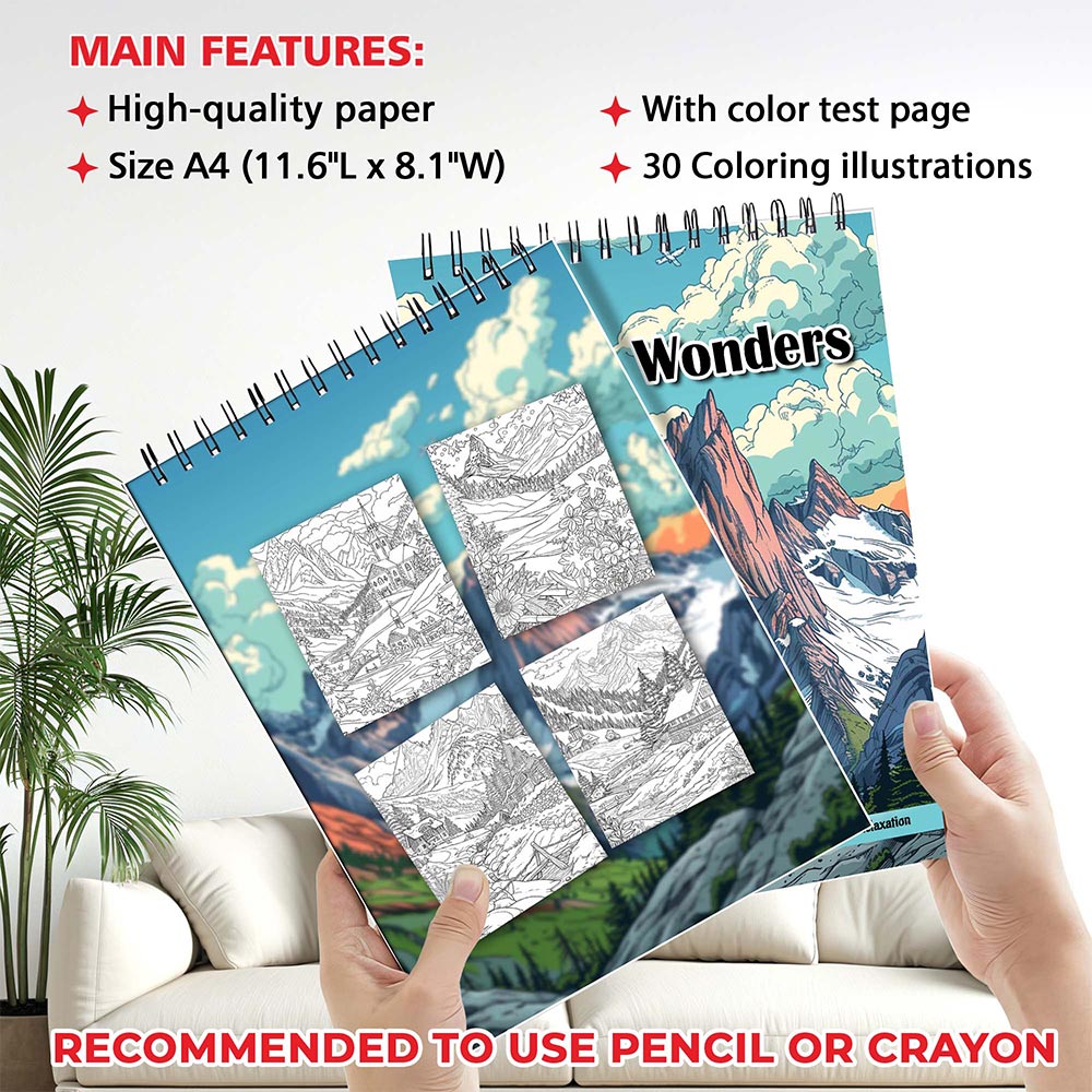 MOTAVYN Alpine Wonders Coloring Sheets for Adults