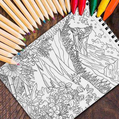 MOTAVYN Alpine Wonders Spiral Coloring Book for Adults