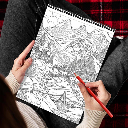 MOTAVYN Alpine Wonders Spiral Bound Coloring Book for Adults