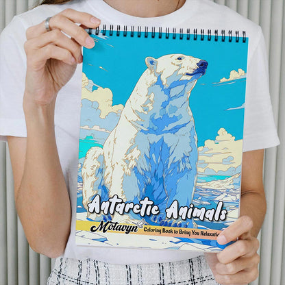MOTAVYN Antarctic Animals Coloring Book Spiral Bound for Adults