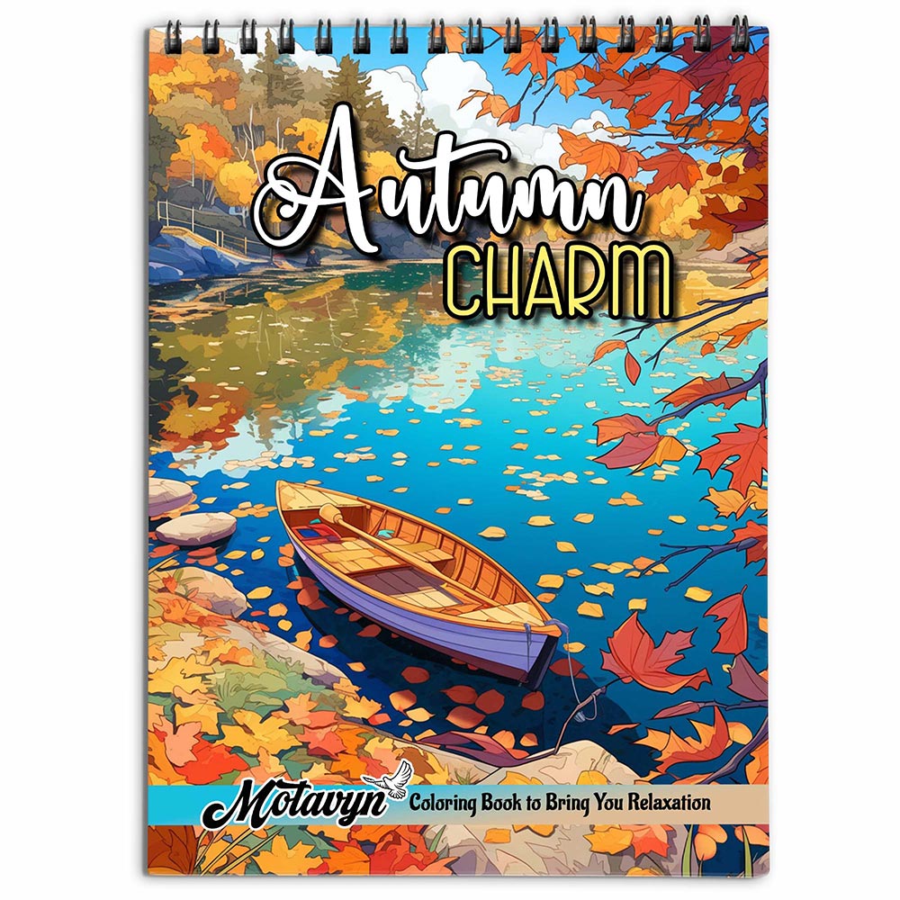 MOTAVYN Autumn Charm Coloring Book for Adults