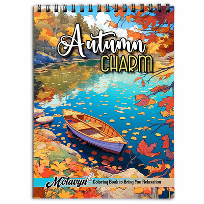 MOTAVYN Autumn Charm Coloring Book for Adults