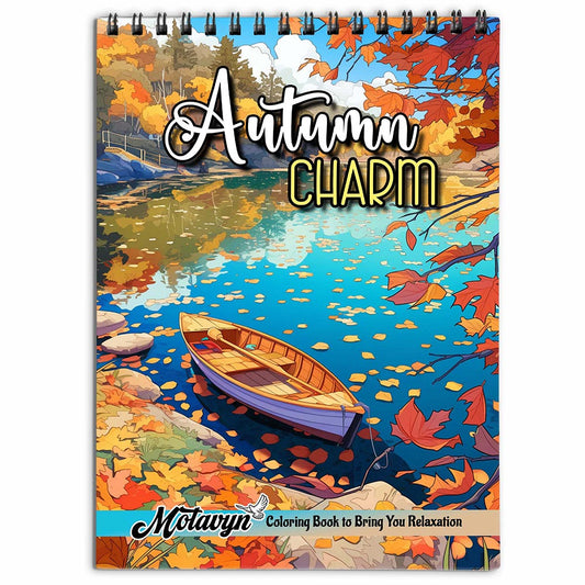 MOTAVYN Autumn Charm Coloring Book for Adults