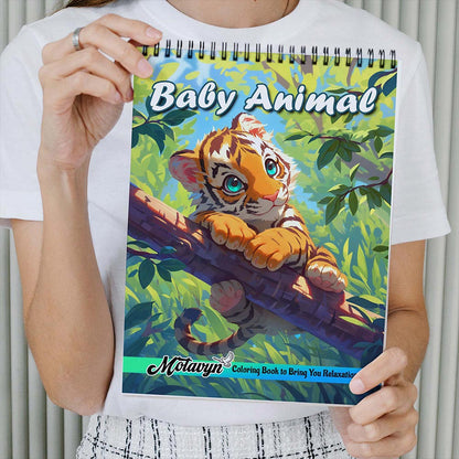 MOTAVYN Baby Animal Coloring Book Spiral Bound for Adults