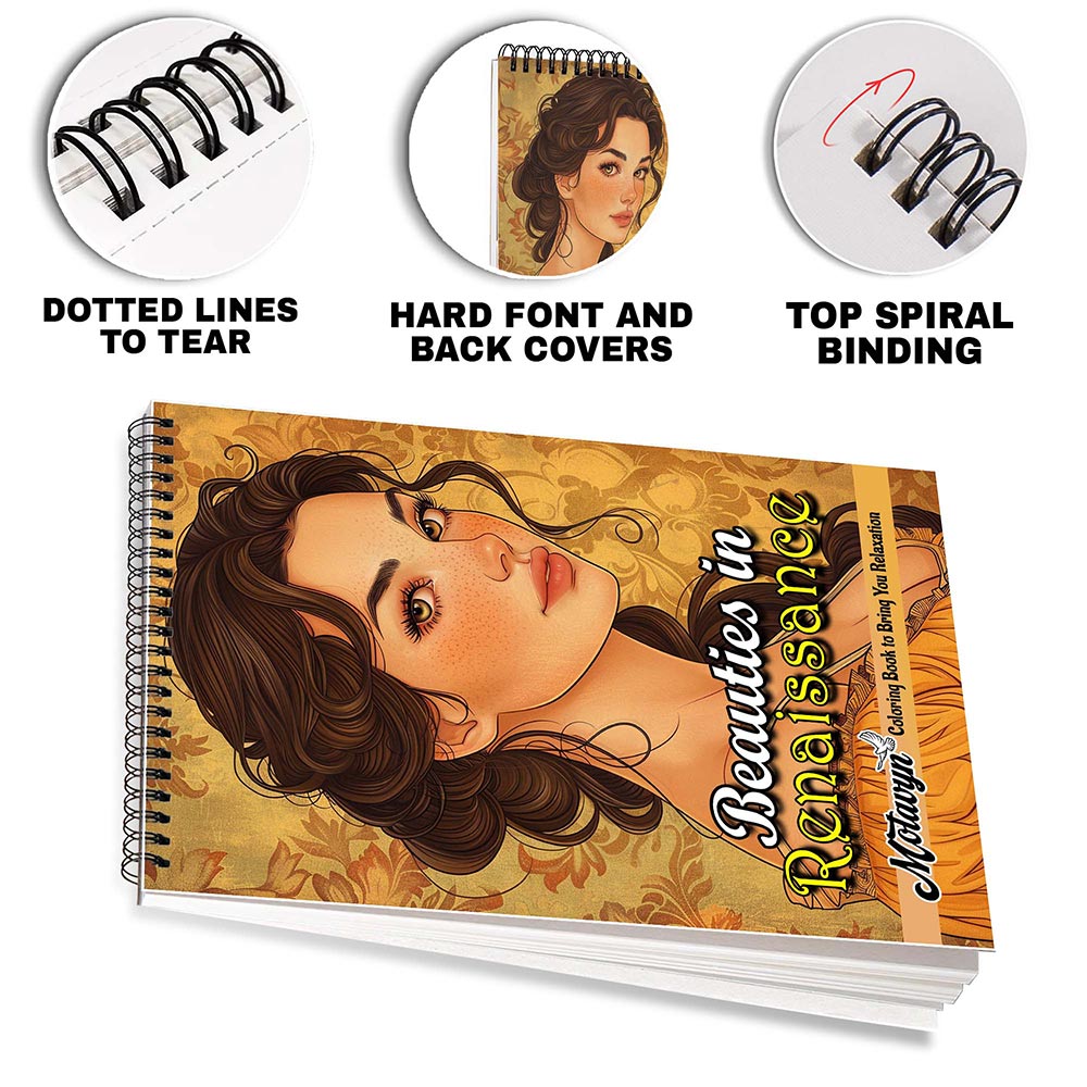 MOTAVYN Beauties in Renaissance Coloring Pages for Adults