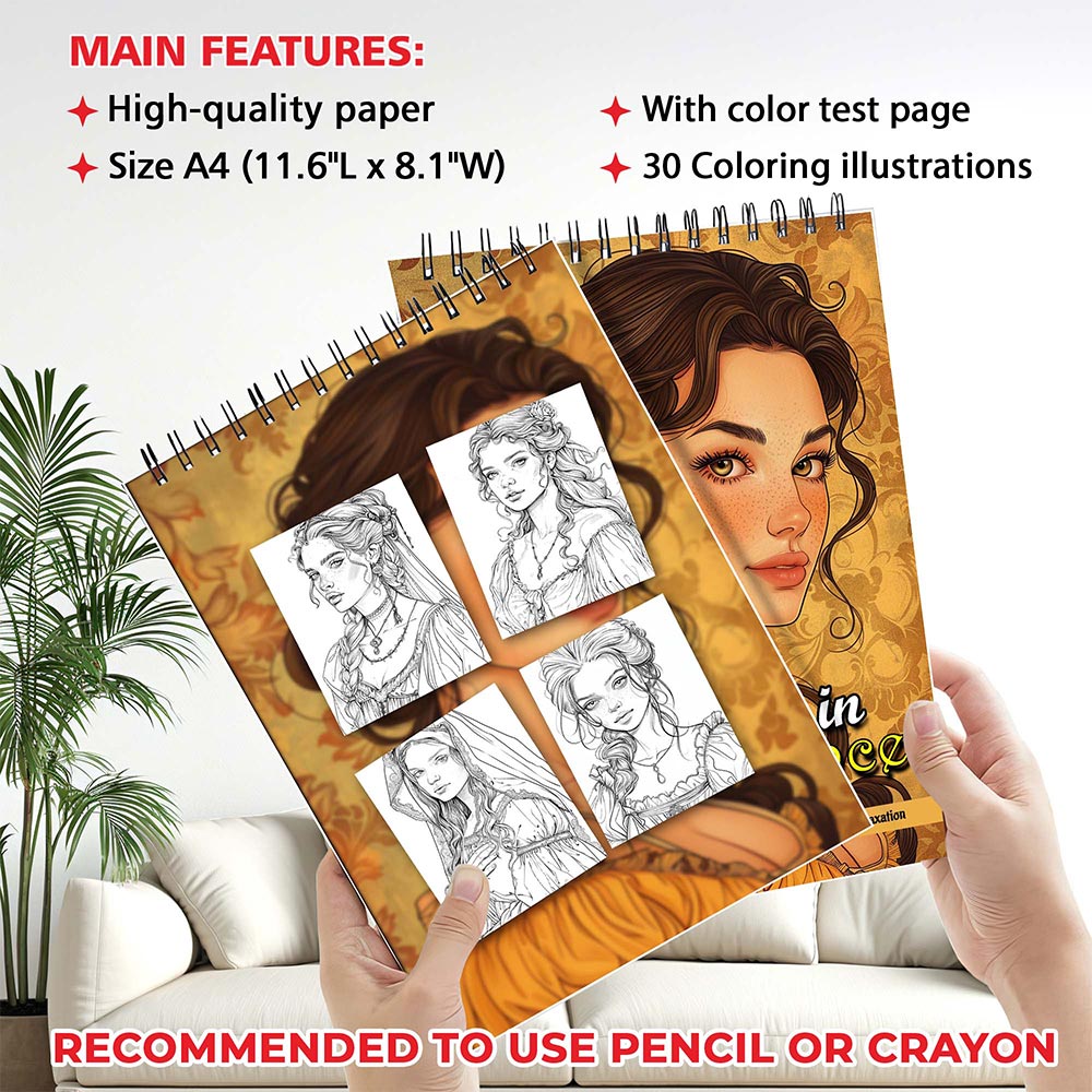MOTAVYN Beauties in Renaissance Coloring Sheets for Adults