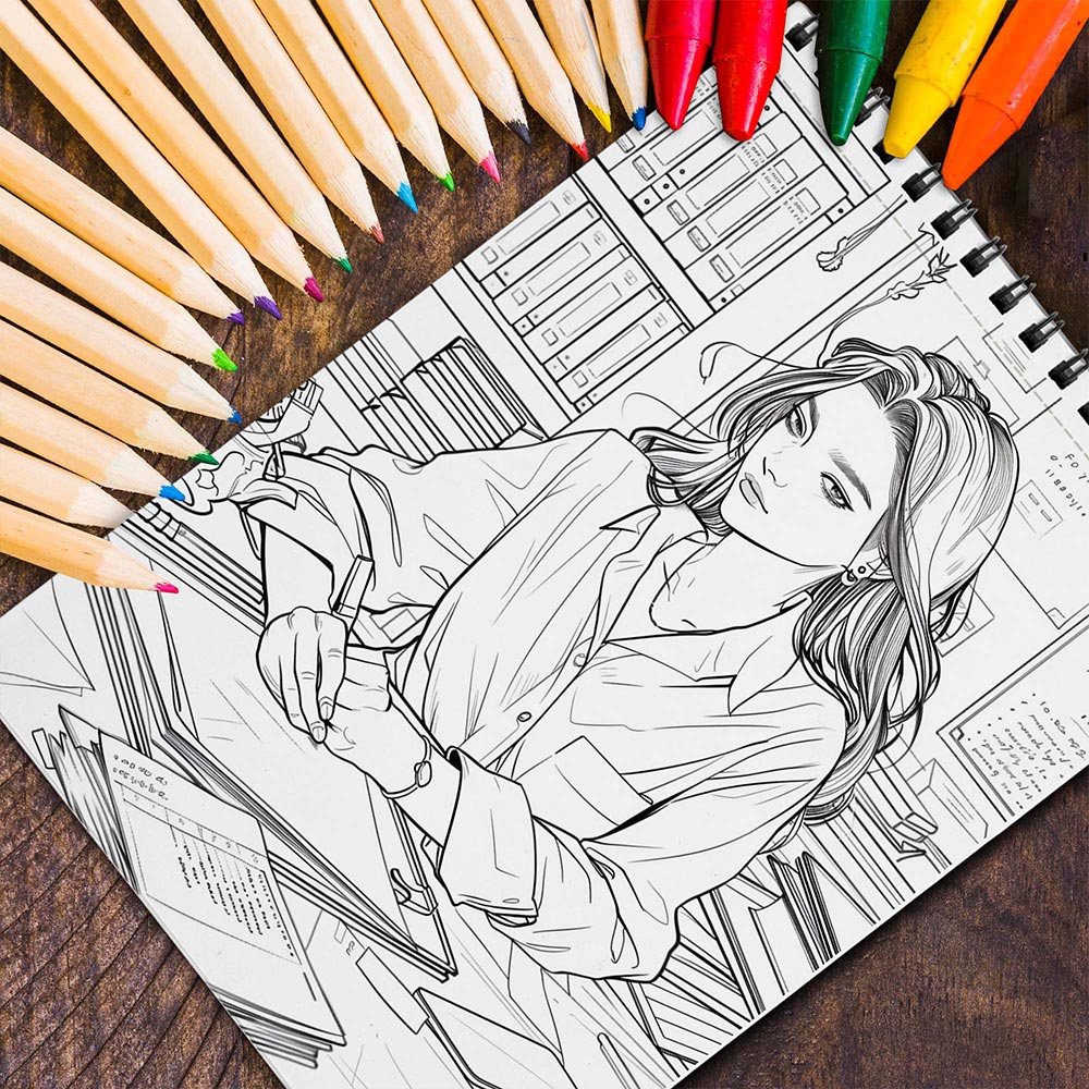 MOTAVYN Beauty Secretary Spiral Coloring Book for Adults