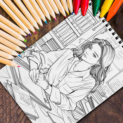 MOTAVYN Beauty Secretary Spiral Coloring Book for Adults