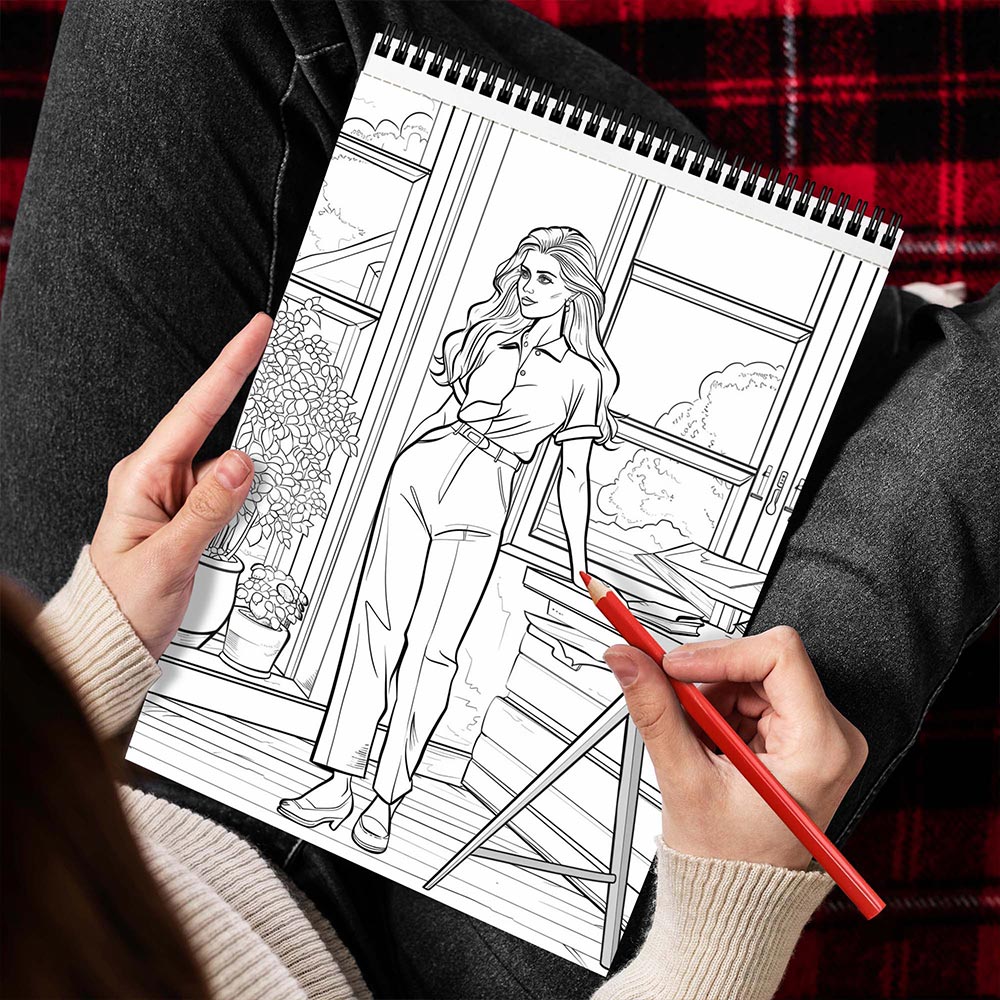 MOTAVYN Beauty Secretary Spiral Bound Coloring Book for Adults