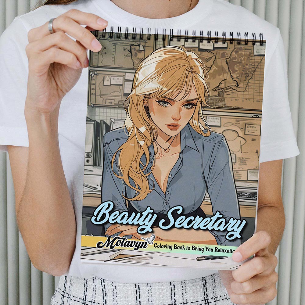 MOTAVYN Beauty Secretary Coloring Book Spiral Bound for Adults
