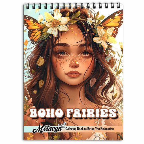 MOTAVYN Boho Fairies Coloring Book for Adults