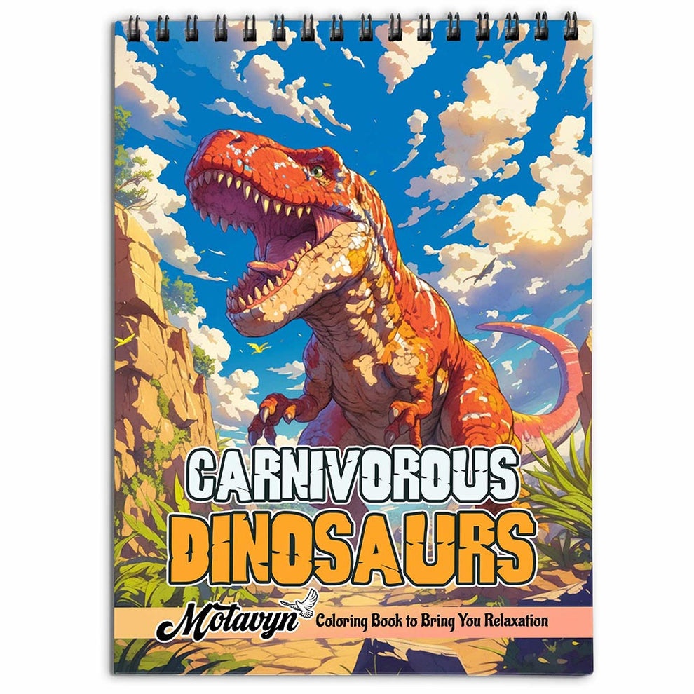 MOTAVYN Carnivorous Dinosaurs Coloring Book for Adults, Spiral Bound ...