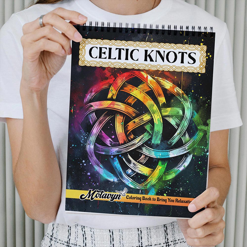 MOTAVYN Celtic Knots Coloring Book Spiral Bound for Adults