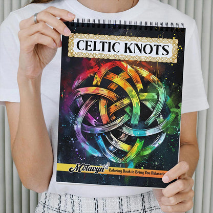 MOTAVYN Celtic Knots Coloring Book Spiral Bound for Adults