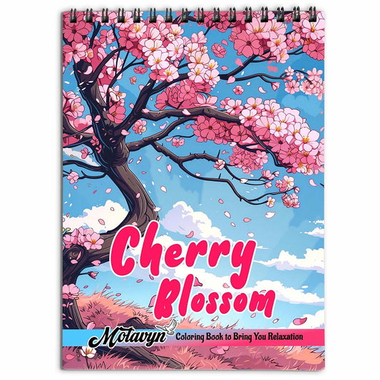 MOTAVYN Cherry Blossom Coloring Book for Adults