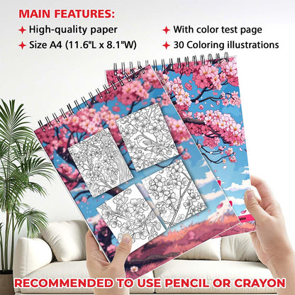 MOTAVYN Cherry Blossom Coloring Sheets for Adults