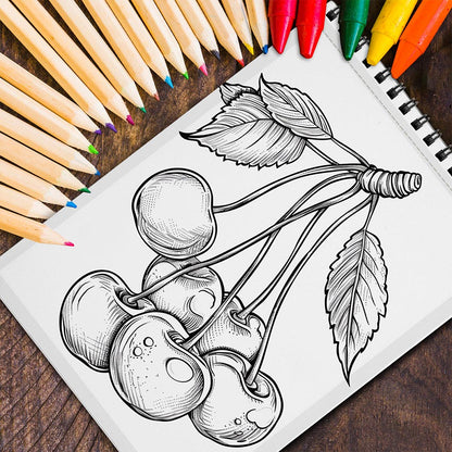 MOTAVYN Cherry Spiral Coloring Book for Adults
