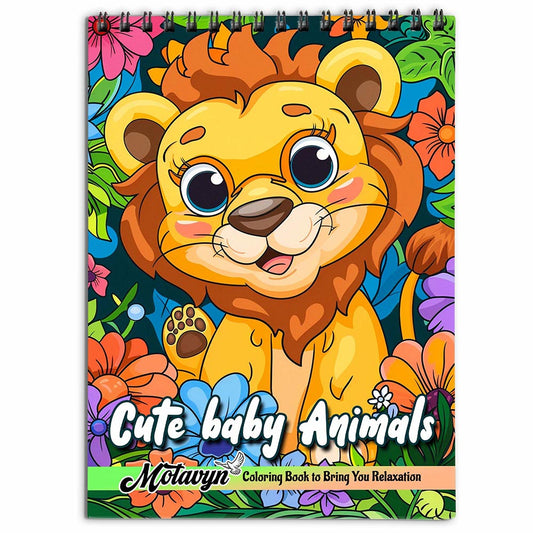 MOTAVYN Cute Baby Animals Coloring Book for Adults
