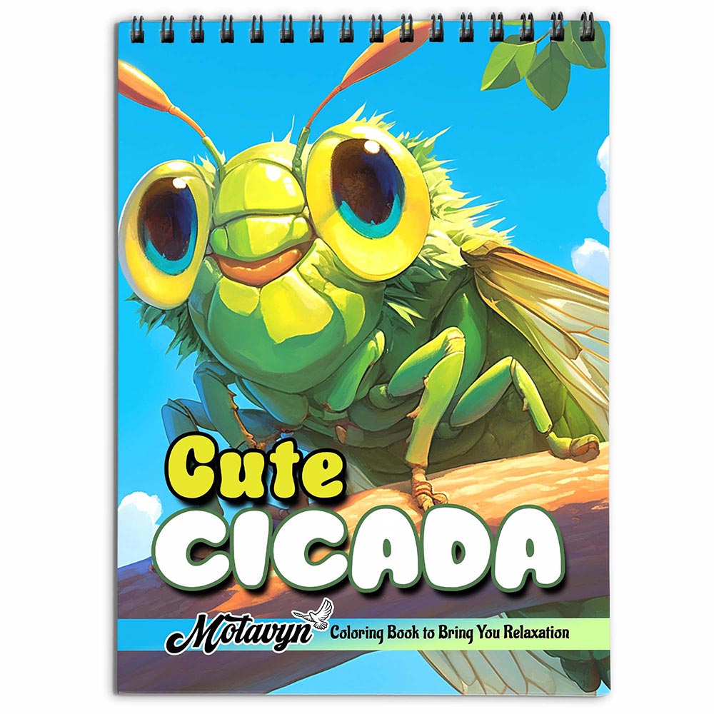MOTAVYN Cute Cicada Coloring Book for Adults