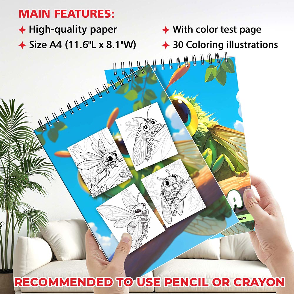 MOTAVYN Cute Cicada Coloring Sheets for Adults