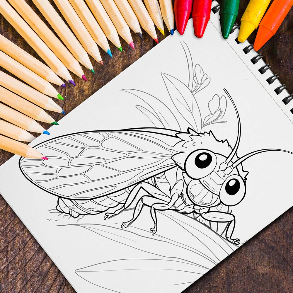 MOTAVYN Cute Cicada Spiral Coloring Book for Adults