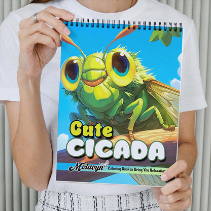 MOTAVYN Cute Cicada Coloring Book Spiral Bound for Adults