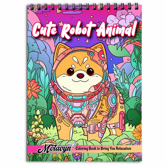 MOTAVYN Cute Robot Animal Coloring Book for Adults