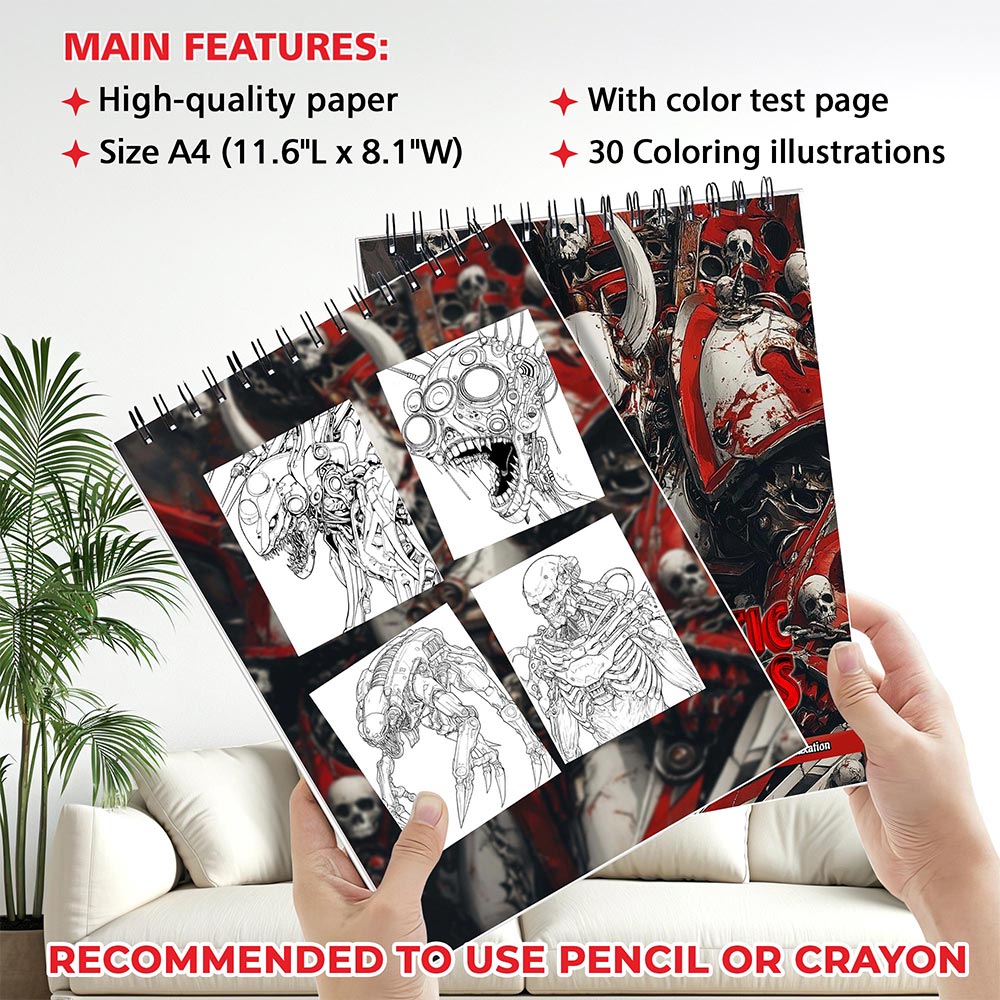 MOTAVYN Cybernetic Horrors Coloring Sheets for Adults