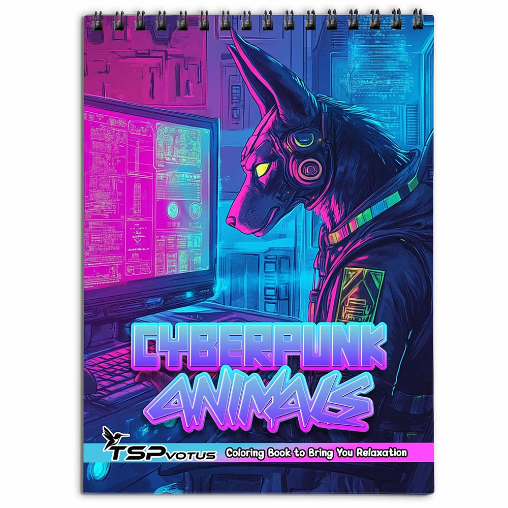 MOTAVYN Cyberpunk Animals Coloring Book for Adults