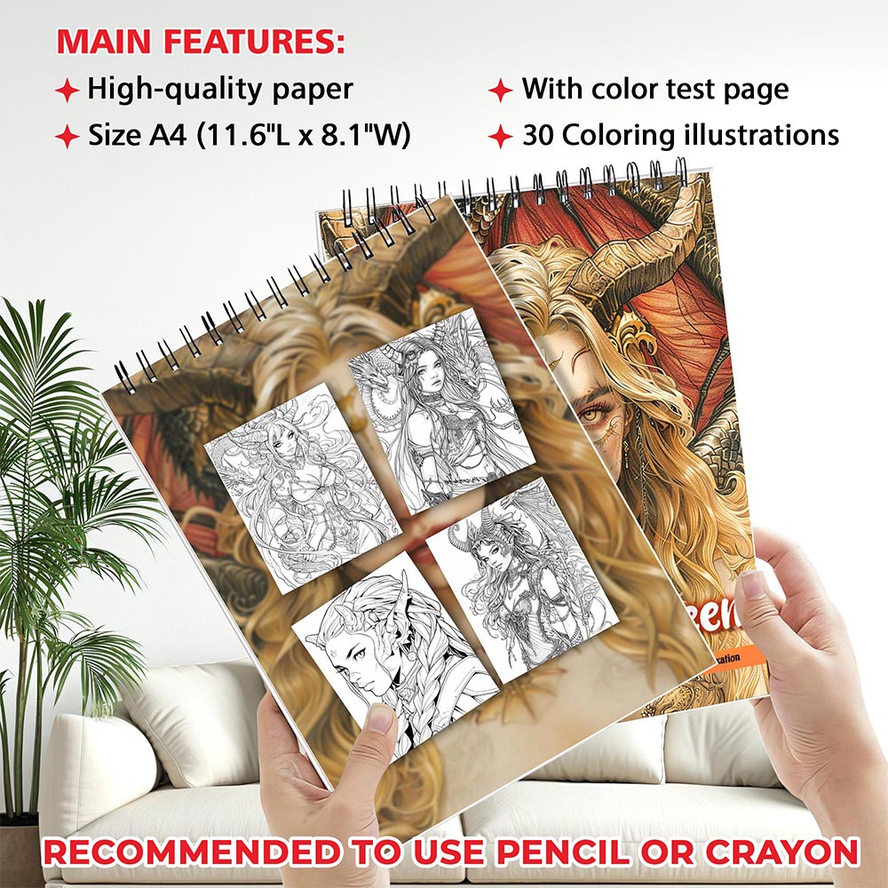 MOTAVYN Dragon Queen Coloring Sheets for Adults