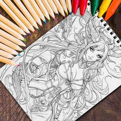 MOTAVYN Dragon Queen Spiral Coloring Book for Adults