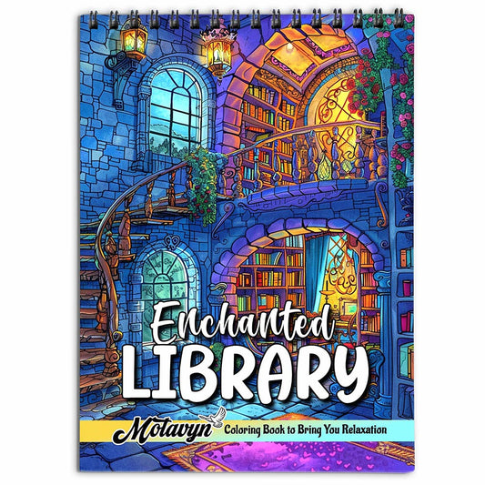 MOTAVYN Enchanted Library Coloring Book for Adults