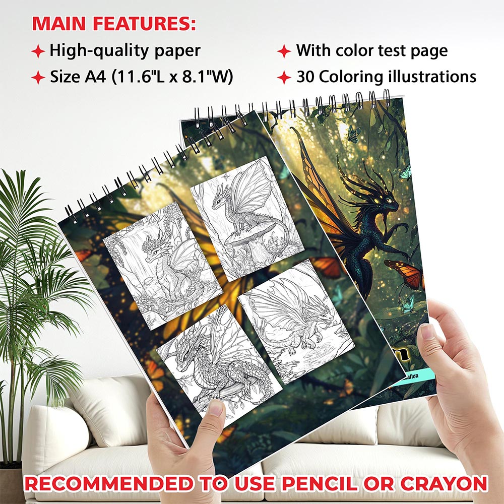 MOTAVYN Faery Dragon Coloring Sheets for Adult