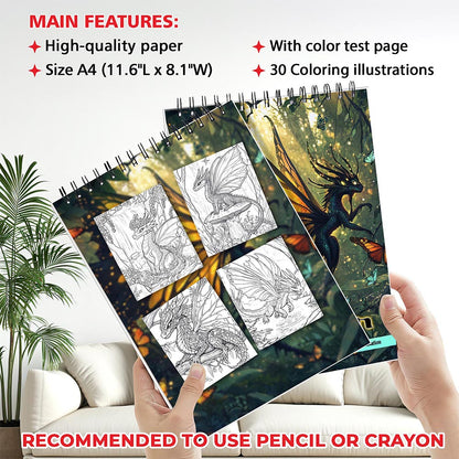 MOTAVYN Faery Dragon Coloring Sheets for Adult
